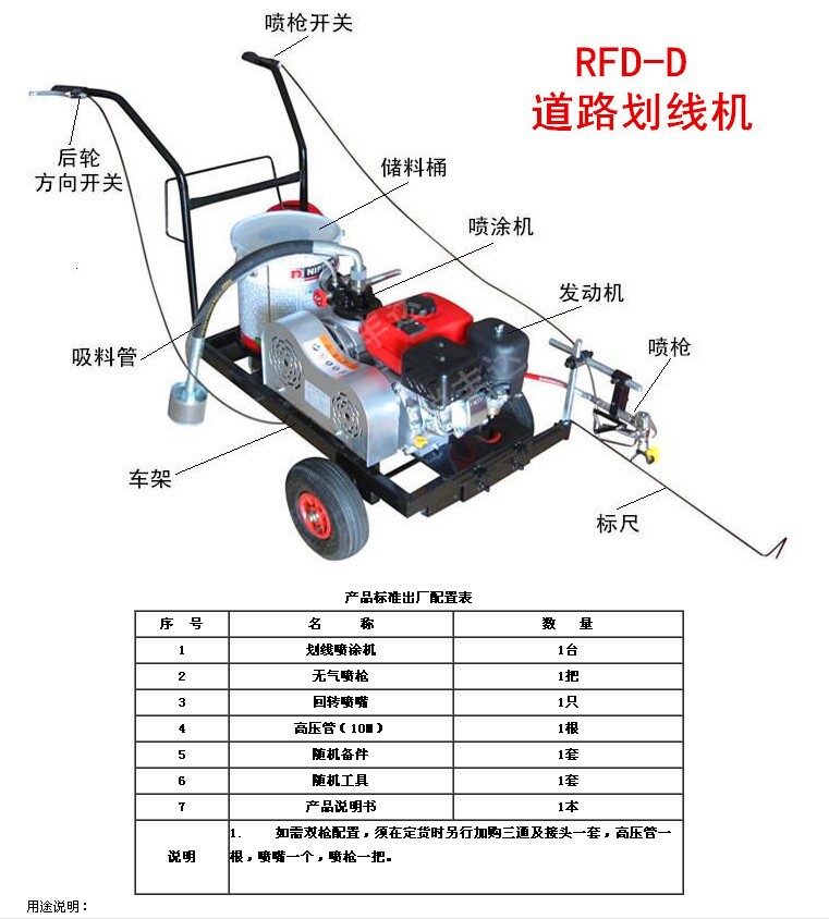 rfd-d道路划线喷涂机 道路标示线机