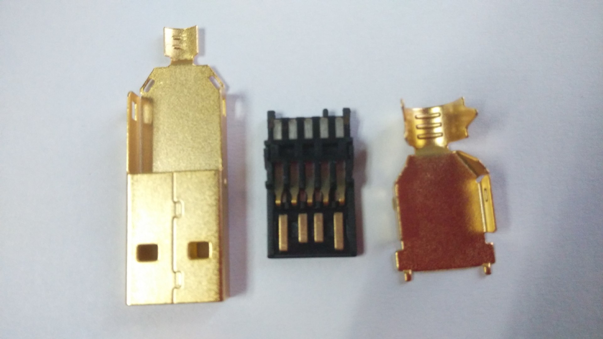USB3.0 A公三件式鍍金黑膠