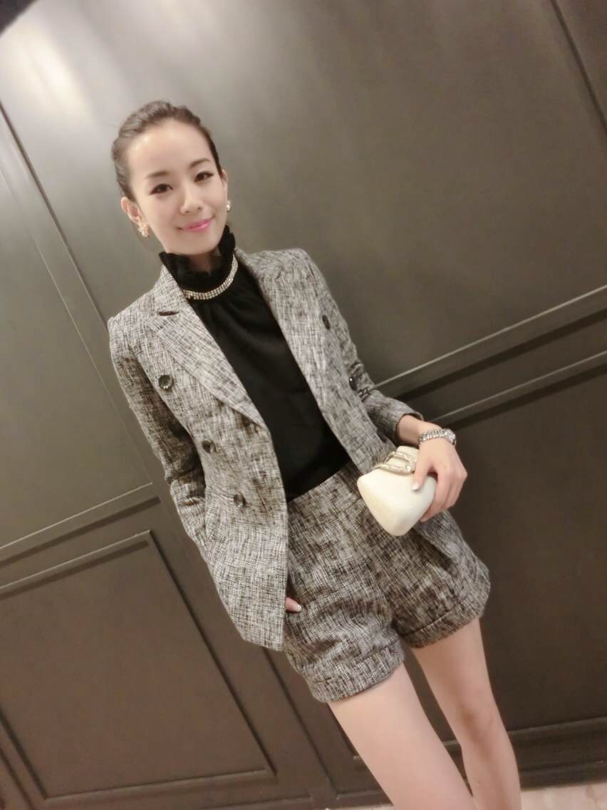 <em>欧洲站</em>2014秋装<em>女装</em>新款气质麻料修身小<em>西装</em>