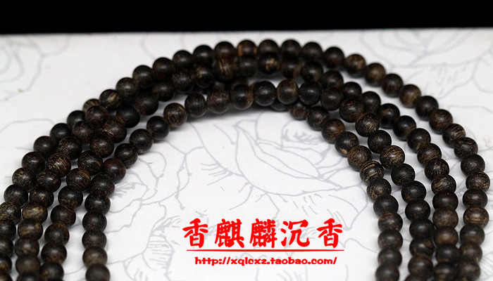 4A沉水级 加里曼丹老料 沉香佛珠216颗4mm