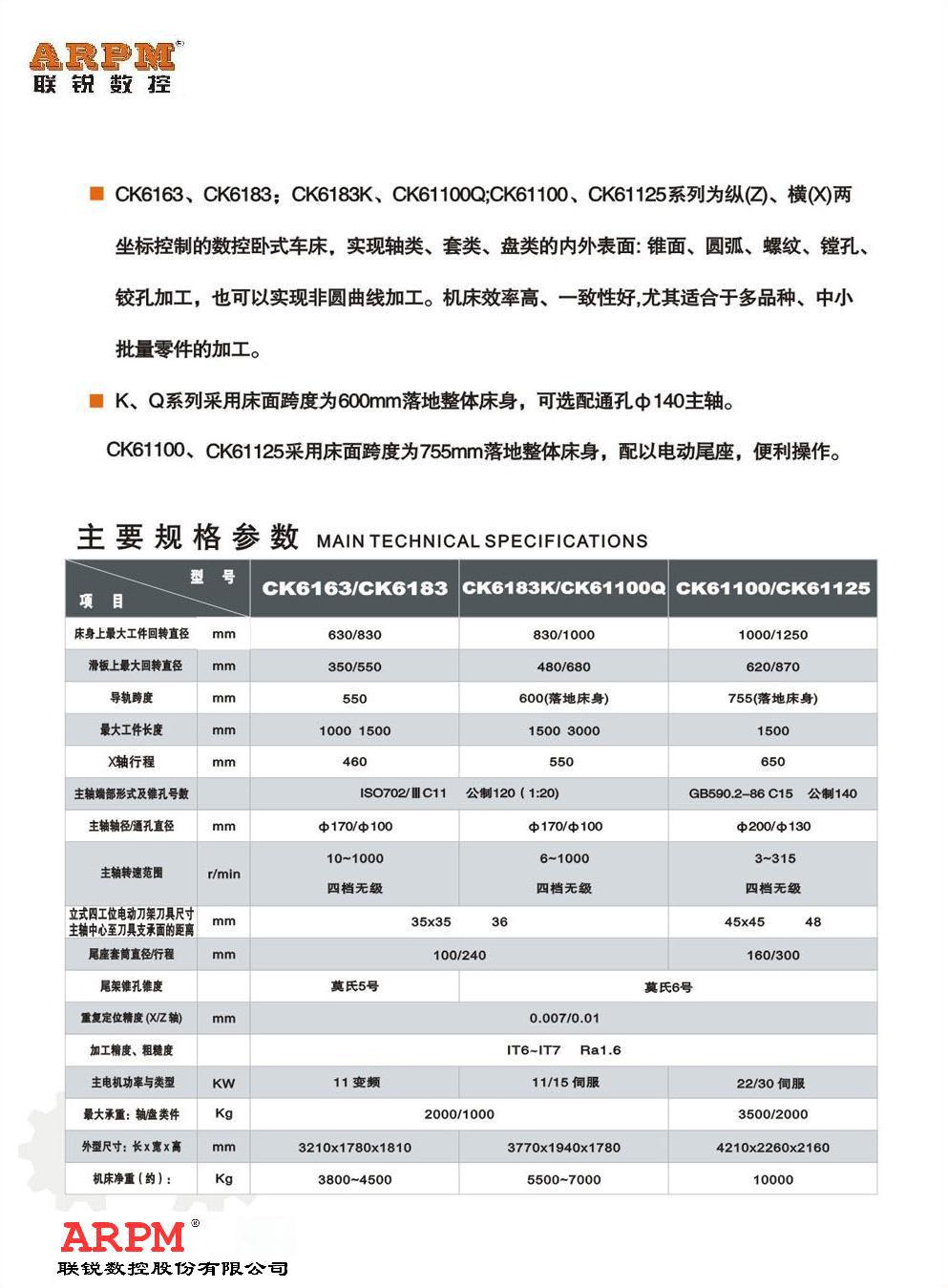 供应台湾重型落地式数控车床ck6110001500