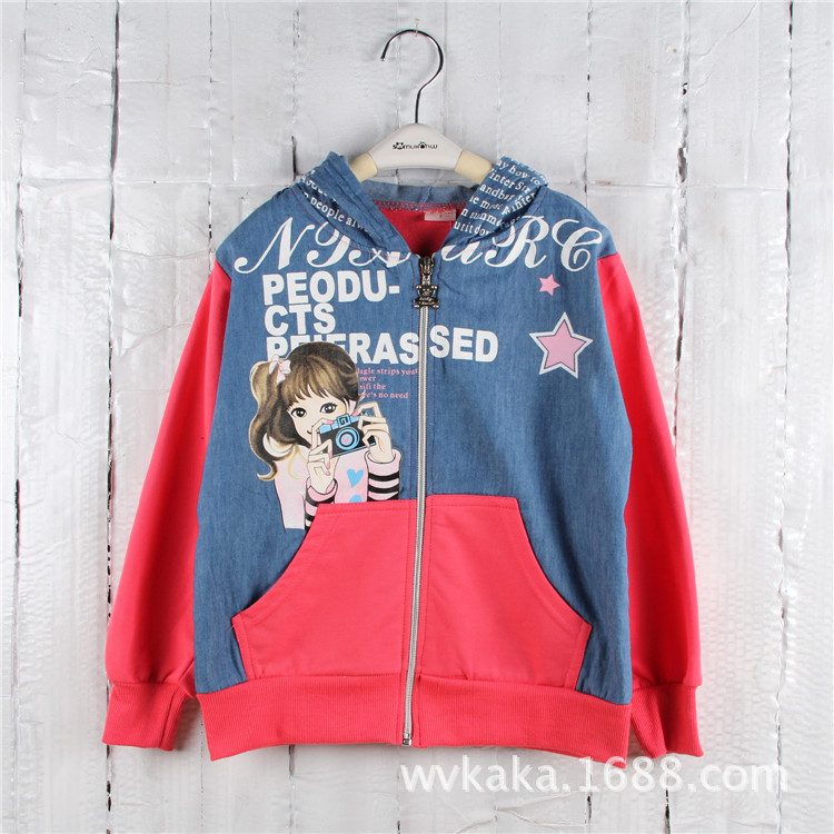 2014儿童<em>外套 韩版女童开衫</em> 时尚女童牛仔童外