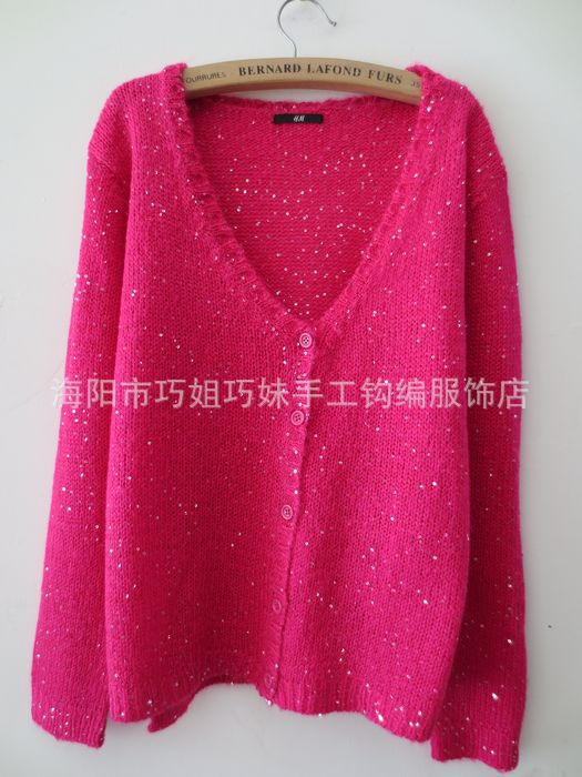 外贸<em>原单</em>亮片针织<em>毛衣开衫外套</em> 图片_高清大图