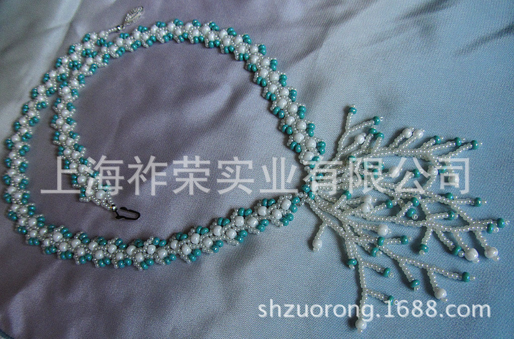 [厂家定做]手工编织项链 手工串珠项链 米珠编织项链 织珠项链