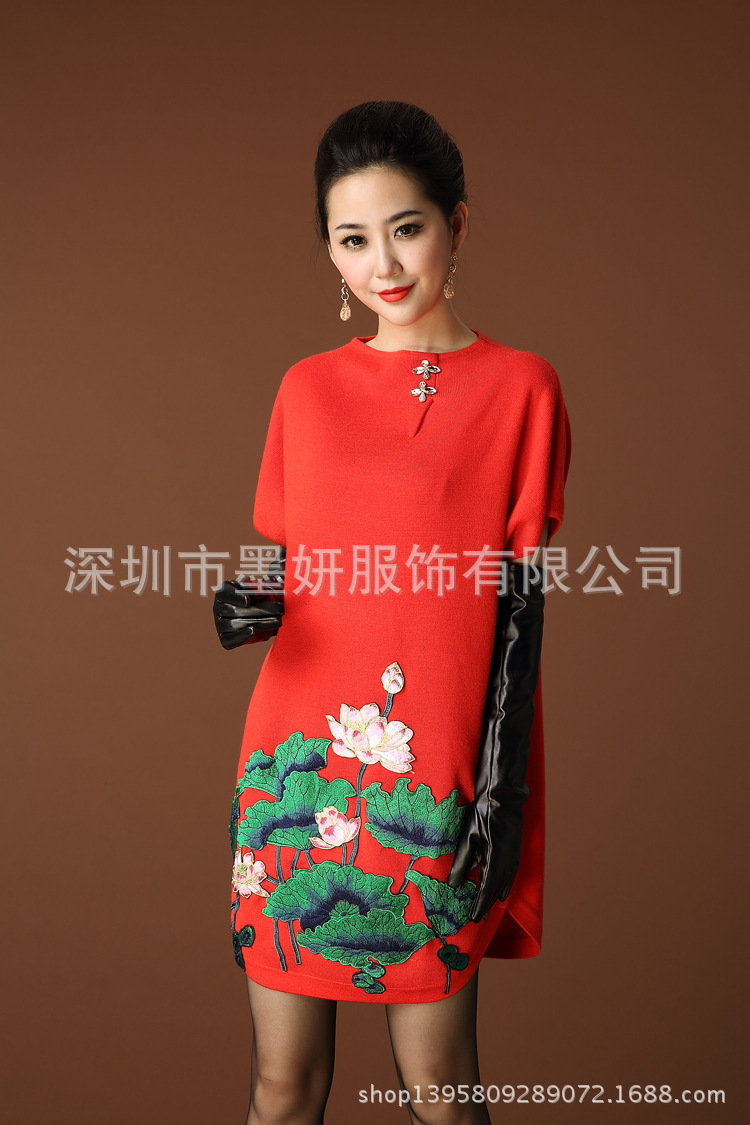 批发采购连衣裙-2014秋冬新款<em>女装</em>中国民族吉