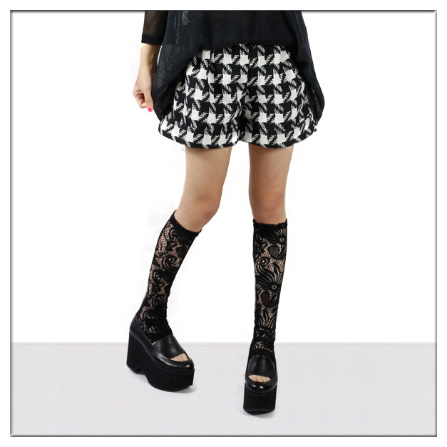 驿站2014春夏装新款女装潮大码<em>黑白千鸟格</em>印