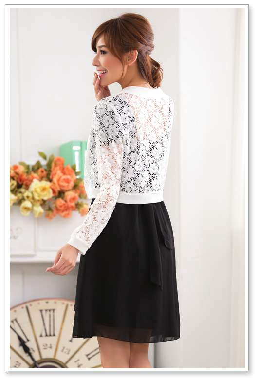 the fat Extra large Women's wear Plus Size Fattening Hollow flower Lace loose coat full dress Shawl Cardigan Little coat 9620