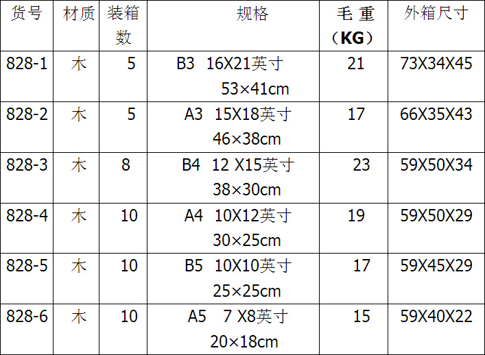 木切纸刀尺寸