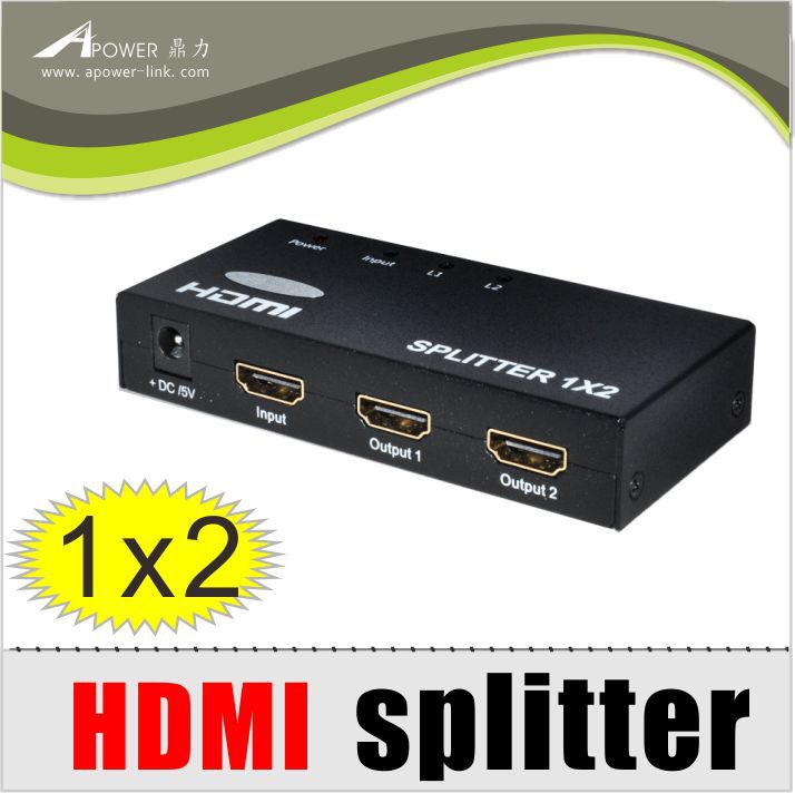 鼎力hdmi一进二出转换切换器 HDMI一分二分配