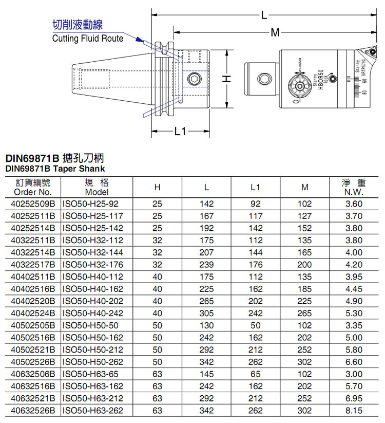 正品台湾世邦SK-B侧边给水镗刀柄ISO50-H50-50搪孔刀柄
