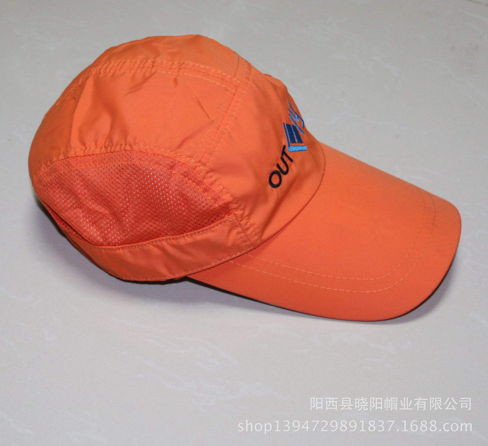 供应帽子批发定做速干布吸汗太阳帽透气网眼拼接遮阳帽快干环保