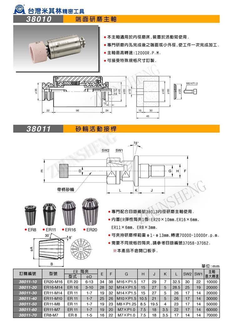 38010-38011端面研磨主轴