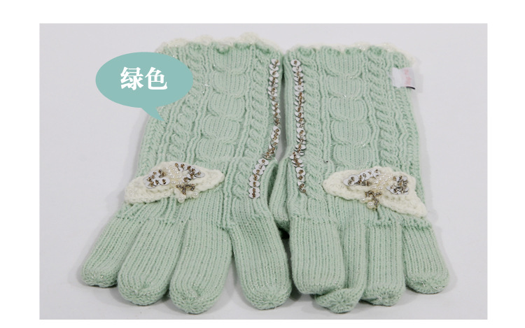 4春季自主品牌<em>手套</em>韩版纯色花朵<em>女式长手套</em>时