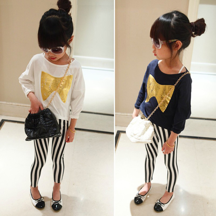 贝优可 韩版 外贸<em>童装</em> 春款 蝴蝶结女儿童打底衫