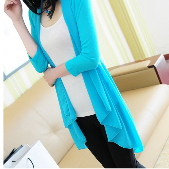 2014春装<em>新款</em>女装 七分袖外搭<em>开衫春季</em>薄款外