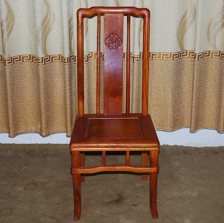 花梨木圆餐桌九件套-8