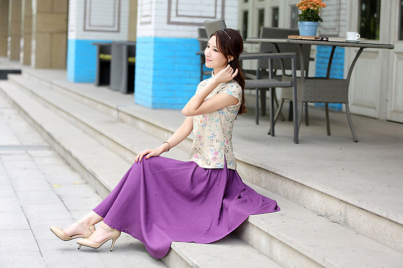 批发采购<em>半身</em>裙-<em>女装夏装</em>新款亚麻裙<em>半身长裙</em>