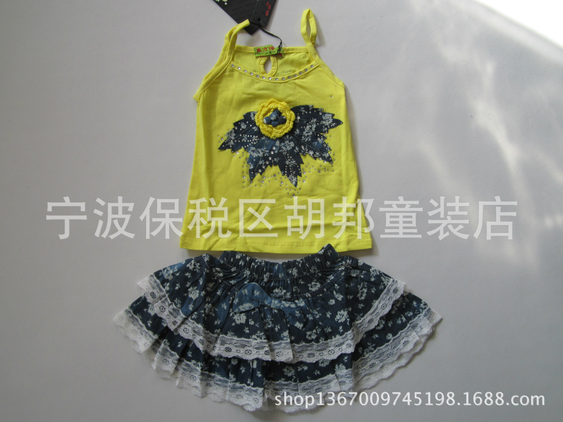 【厂家优质供应女童吊带两件套裙装 质量保证
