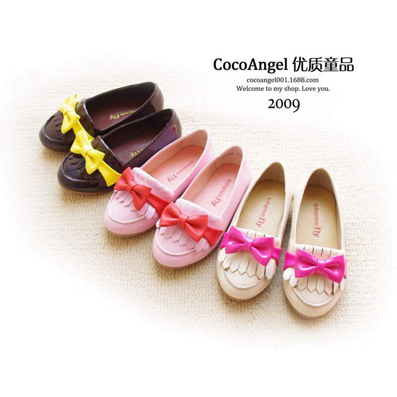 秋款 韩国童鞋 女童公主鞋套脚儿童单鞋皮鞋 卡布奇诺