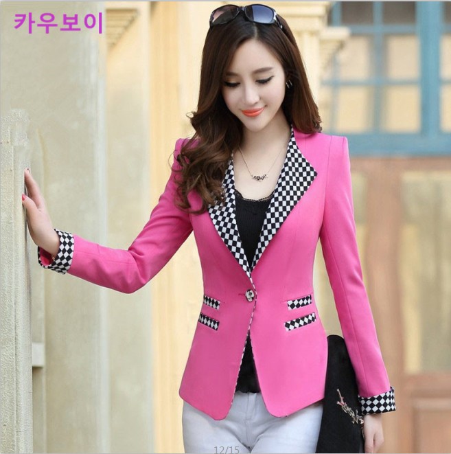 厂家2014春装新款ccdd韩版通勤<em>长袖西装</em>领朵