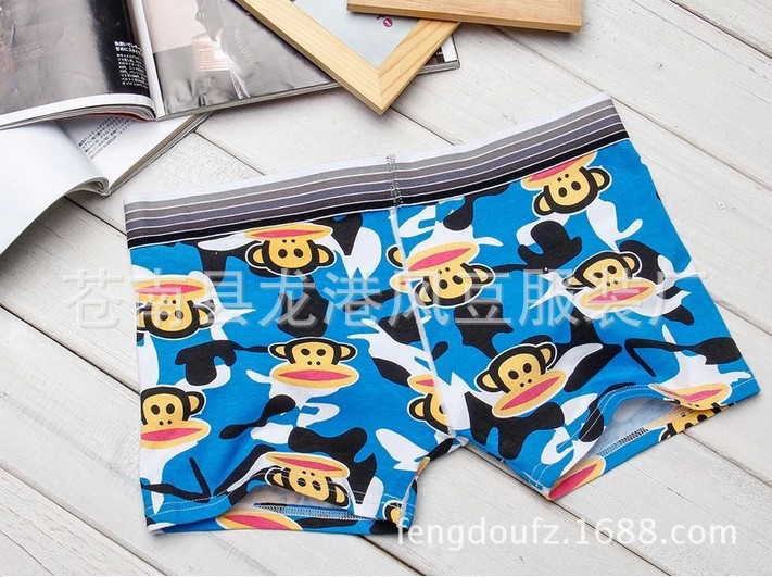 <em>男士内裤</em>-蓝色<em>大嘴猴</em> 可爱卡通<em>男士内裤</em>牛奶丝