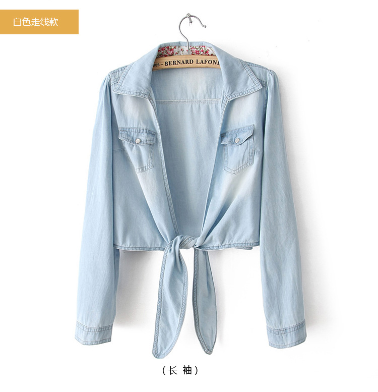 2014夏装韩版牛仔坎肩短款<em>薄开衫</em>防晒衣牛仔