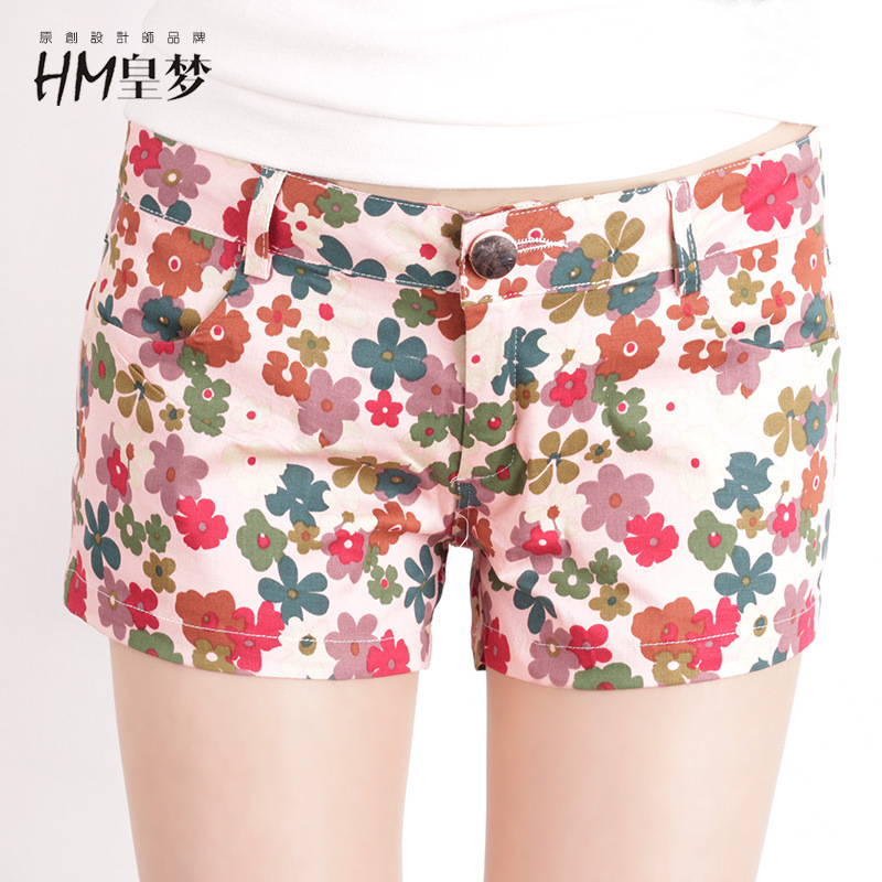 皇梦 2014<em>夏季</em>新款花<em>短裤女</em> 韩版<em>休闲</em>显瘦中腰