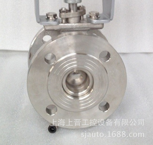 V型气动球阀,法兰式连接,不锈钢材质,配电气定位器