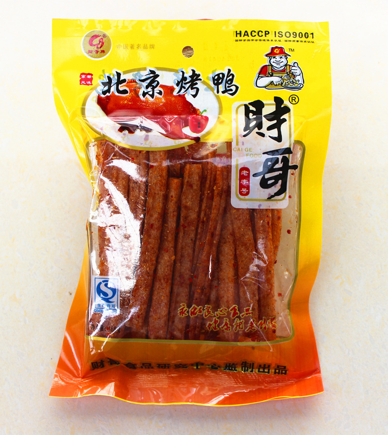 财哥牌面筋类休闲食品小零食168g北京烤鸭 攸