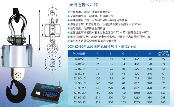 SZ-BC无线吊磅秤