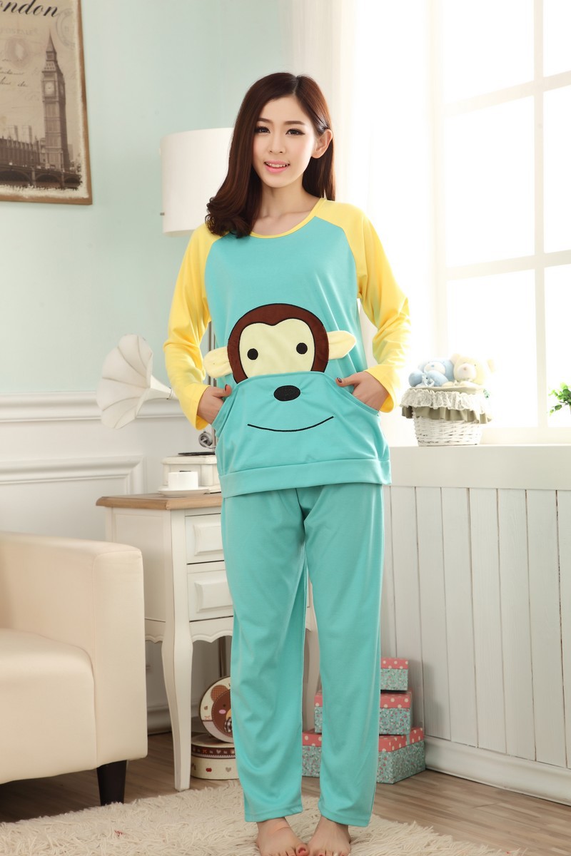 【2014年春秋 女士舒适纯棉<em>厚睡衣</em>套装家居服