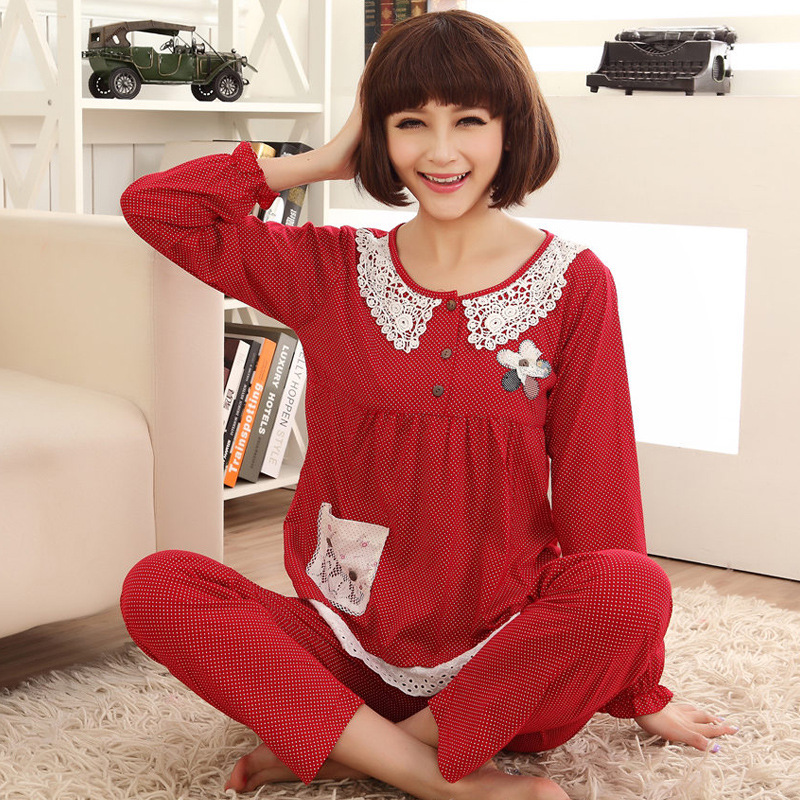 【春夏秋季纯棉<em>睡衣中年</em>妈妈全<em>棉质</em>家居服本命