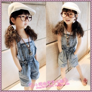 <em>女童背带短裤</em> 时尚女童背带裤 男童<em>女童背带短</em>