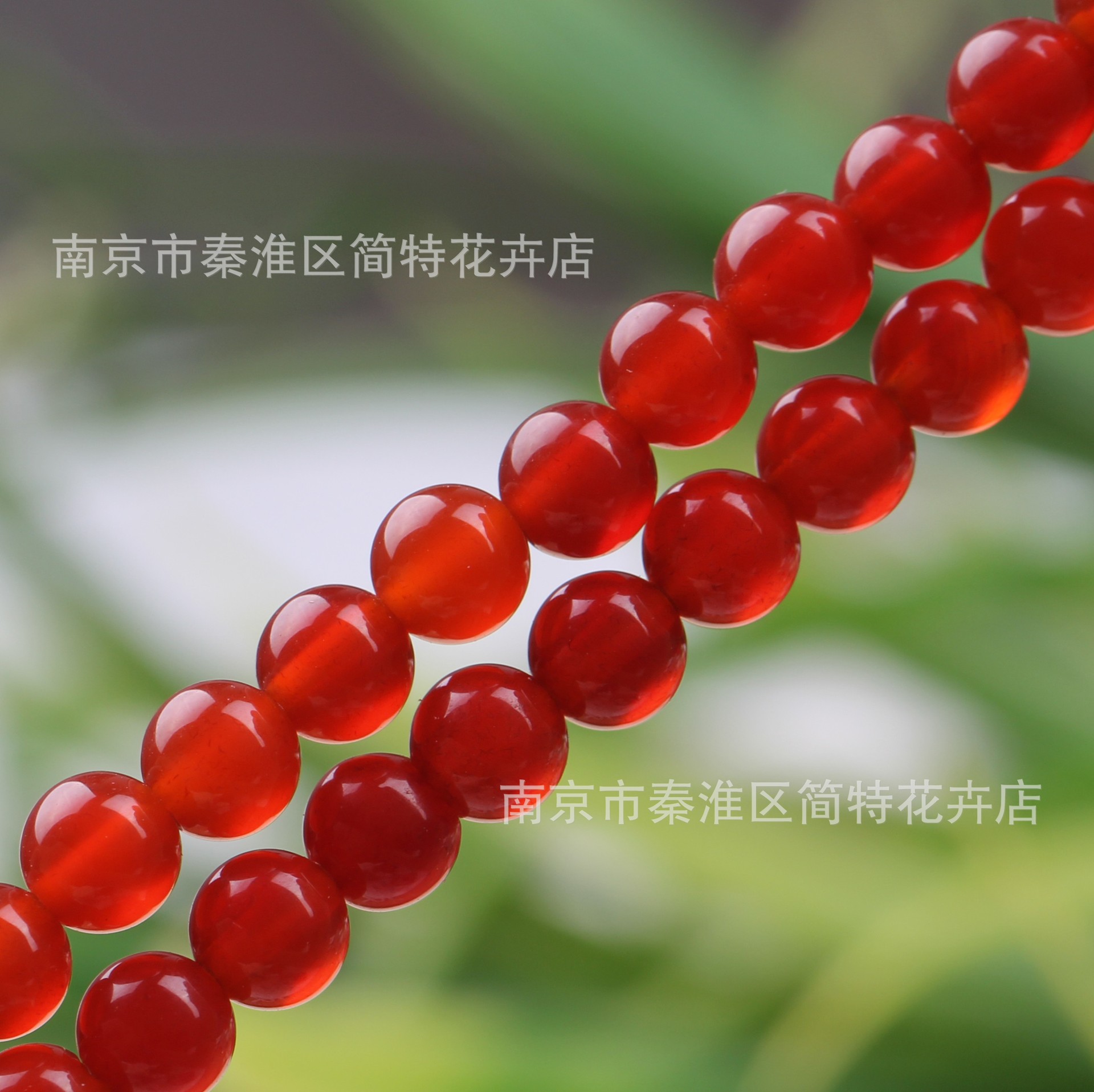 江苏南京精品天然红玛瑙石散珠半成品 2-20mm光面圆珠散珠diy串珠饰品