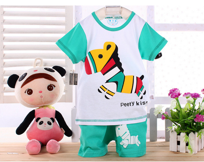 <em>儿童短裤套装</em> 2014夏季新款 馨贝福纯棉卡通短