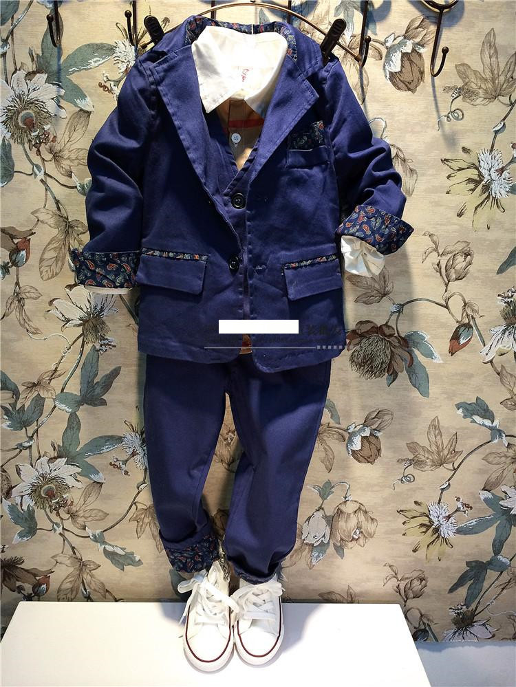 哆来咪 批发<em>男童</em>三件套西装<em>外套配马甲</em>裤子22