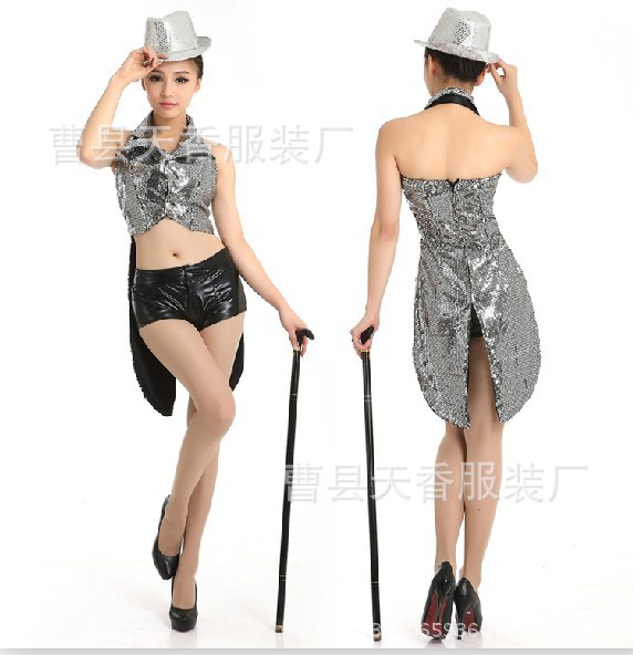 款上架舞台表演嘻哈服装 女士精品绅士舞蹈演