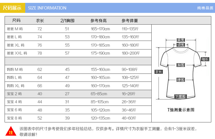 尺码表