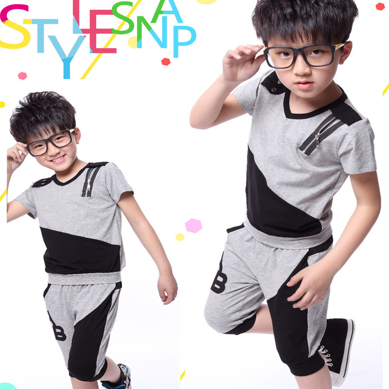 童装 男童夏装2014新款 男<em>大童运动</em>套装 韩版短