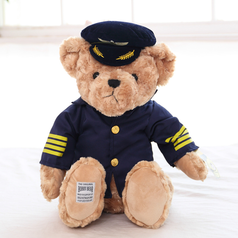 2014新品毛绒玩具泰迪熊 机长熊 空军熊 制服熊
