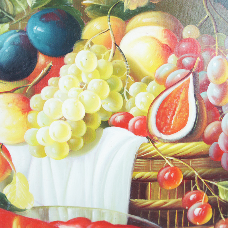 fenkler/芬克诺尔100%纯手绘油画客厅餐厅装饰画静物水果《丰收》