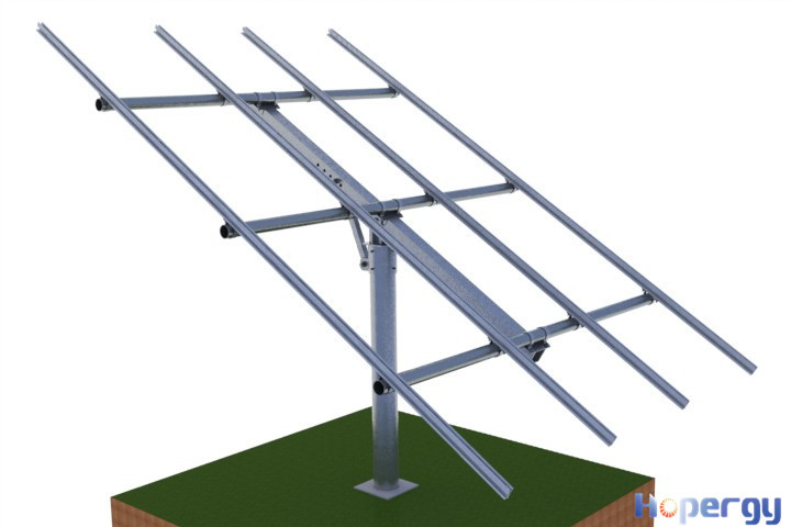 地面单立柱支架系统及图片教程,厦门华谱太阳能光伏支架安装系统