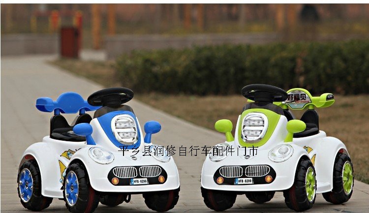 新款福贝儿童小电动车 带护栏遥控 钥匙启动四