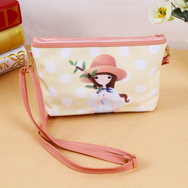 韩版青春<em>少女单肩背包</em> 女孩大梯型卡通化妆包