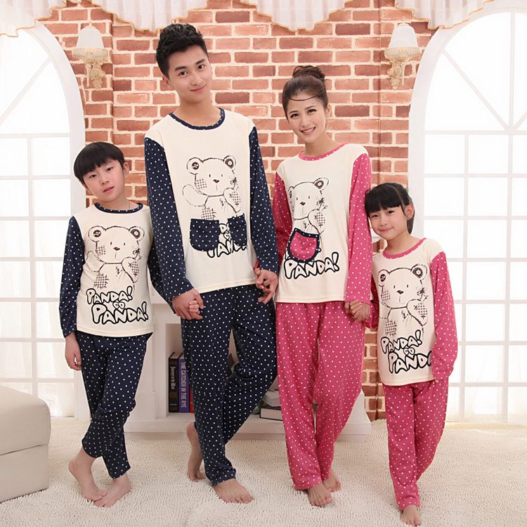 <em>春秋</em>新款<em>亲子睡衣</em> 家庭装长袖<em>睡衣亲子装</em>家庭