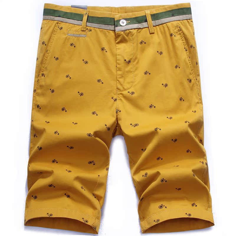 玛西摩斯 <em>男装</em>正品<em>短裤</em> 夏小印花直筒中裤男士