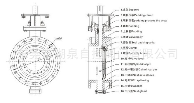 扭矩密封:三偏心的结构使蝶阀关闭时,其密封副两密封面之间的密封比压