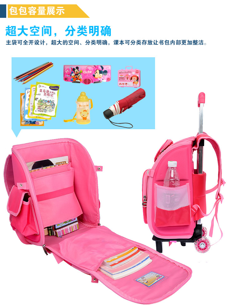 <em>书包</em>-厂家直销<em>小学</em>生太空<em>拉杆书包</em>卡通1-5年级