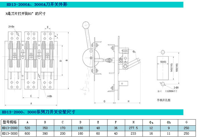舍恩高电气供应hd13 开启式隔离刀开关系列