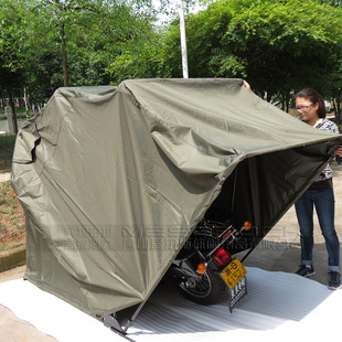 供应摩托车罩 摩托车车行车帐篷 户外骑行防雨防晒钢架棚移动车库